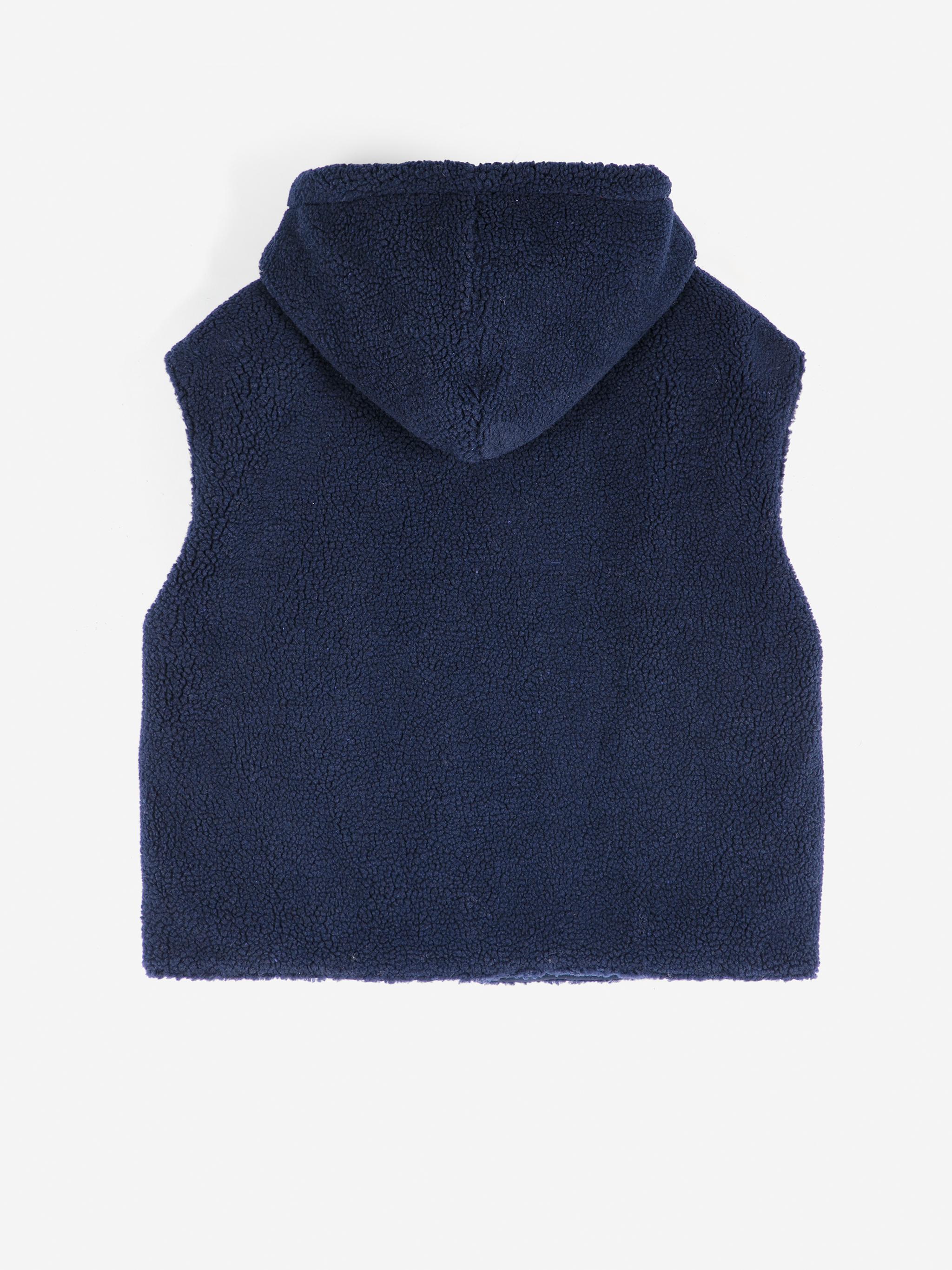Bobo Choses Reversible Nylon Vest Navy Blue Damen Weste Sherpa blau